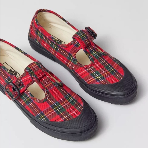 Vans Shoes - Vans Red and Black Plaid Sneakers includes 3 pack No Show Vans Socks 🧦
